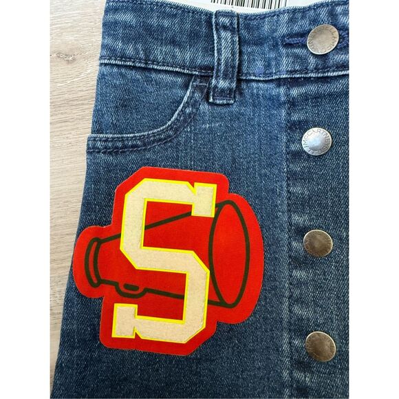 NWT Stella McCartney Kids “Varsity Badges Denim Skirt". Size 3 toddler - Picture 9 of 12